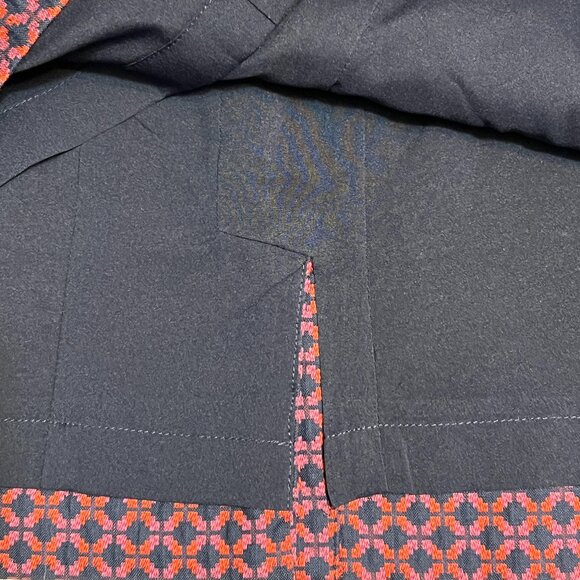 Etcetera Geometric Sleeveless Shift Dress Size 10 Red Navy Cotton Blend Lined - Picture 10 of 10